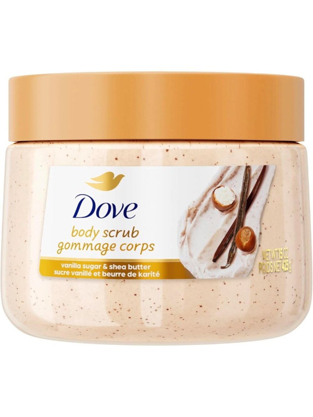 Vanilla Sugar & Shea Butter Body Scrub - Exfoliating & Nourishing 15 oz